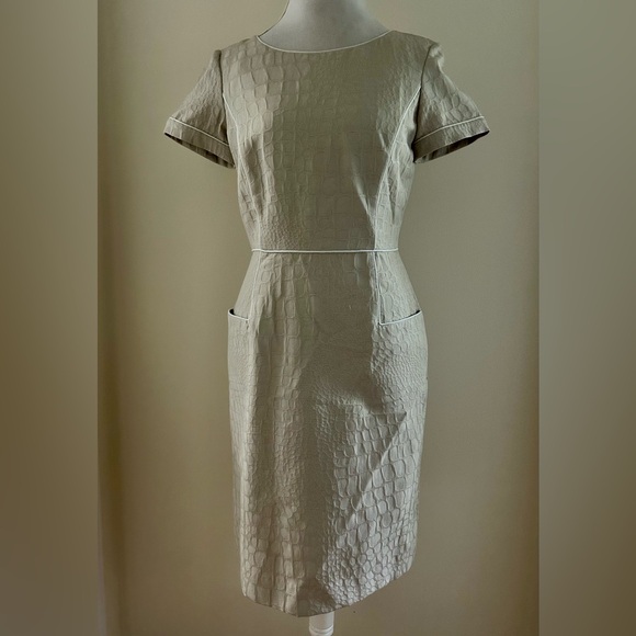 Alex Marie Dresses & Skirts - CUTE Alex Marie Tan Dress w/White Piping